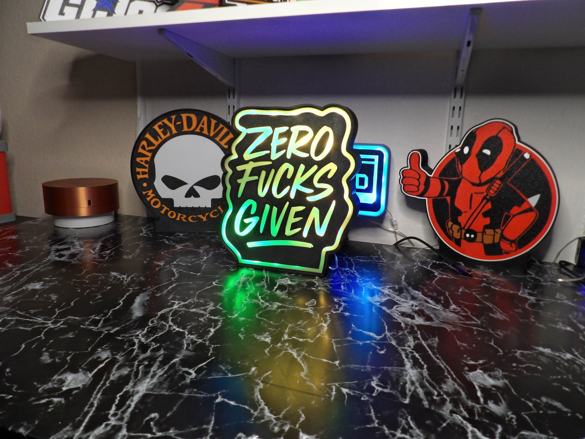 Zero Fucks Given RGB Lightbox – Color-Shifting Attitude for Any Room