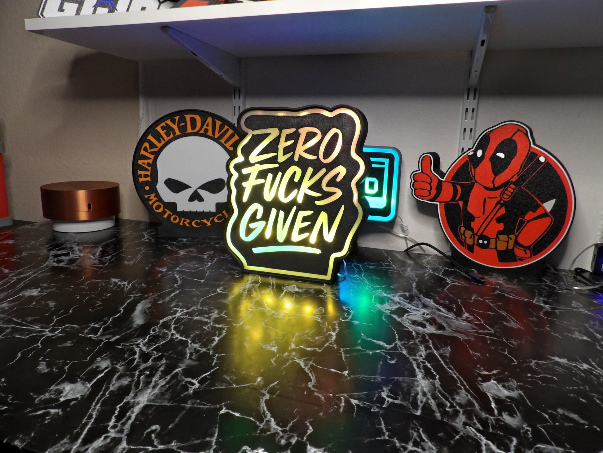 Zero Fucks Given RGB Lightbox – Color-Shifting Attitude for Any Room