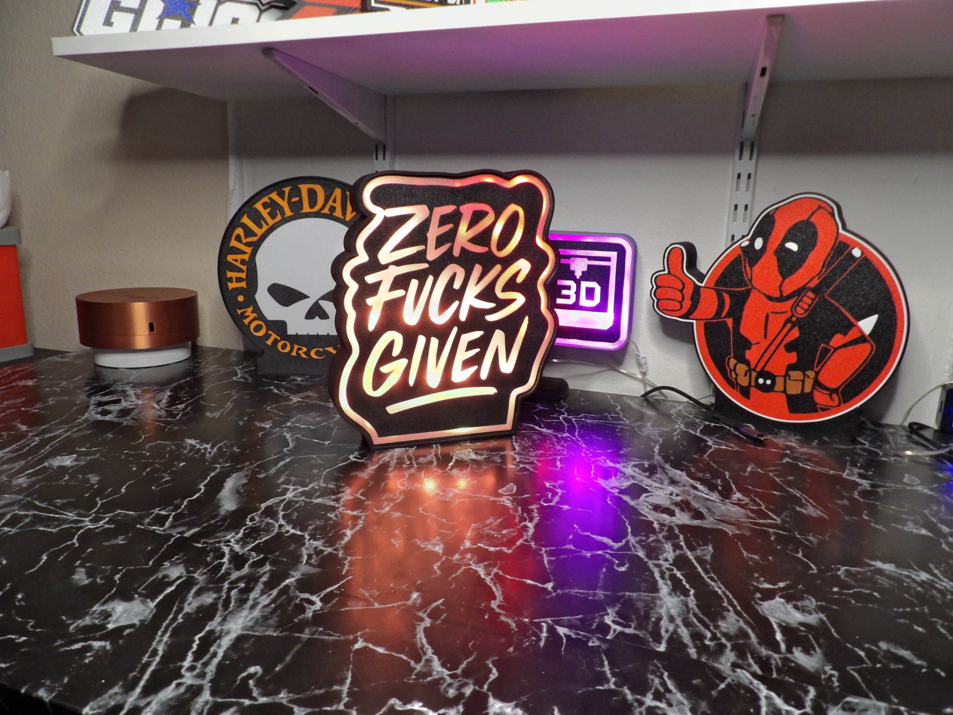 Zero Fucks Given RGB Lightbox – Color-Shifting Attitude for Any Room