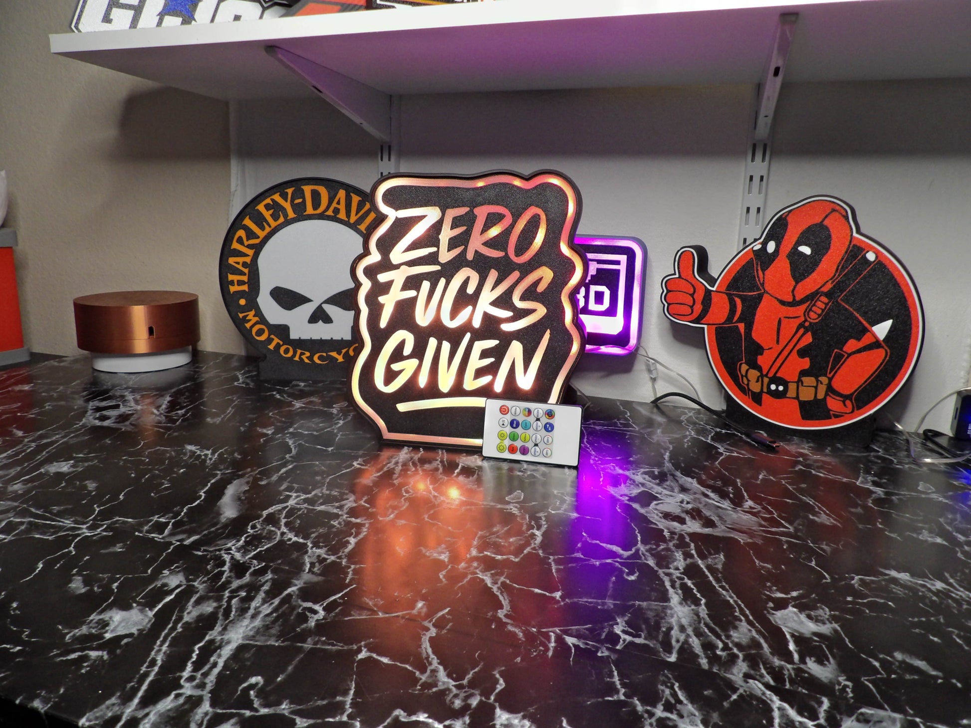 Zero Fucks Given RGB Lightbox – Color-Shifting Attitude for Any Room