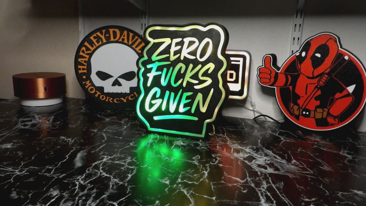 Zero Fucks Given RGB Lightbox – Color-Shifting Attitude for Any Room