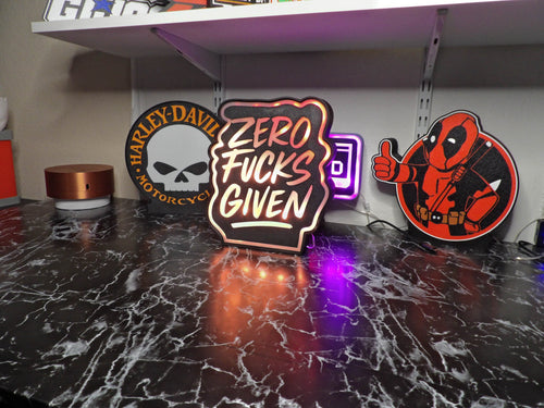 Zero Fucks Given RGB Lightbox – Color-Shifting Attitude for Any Room