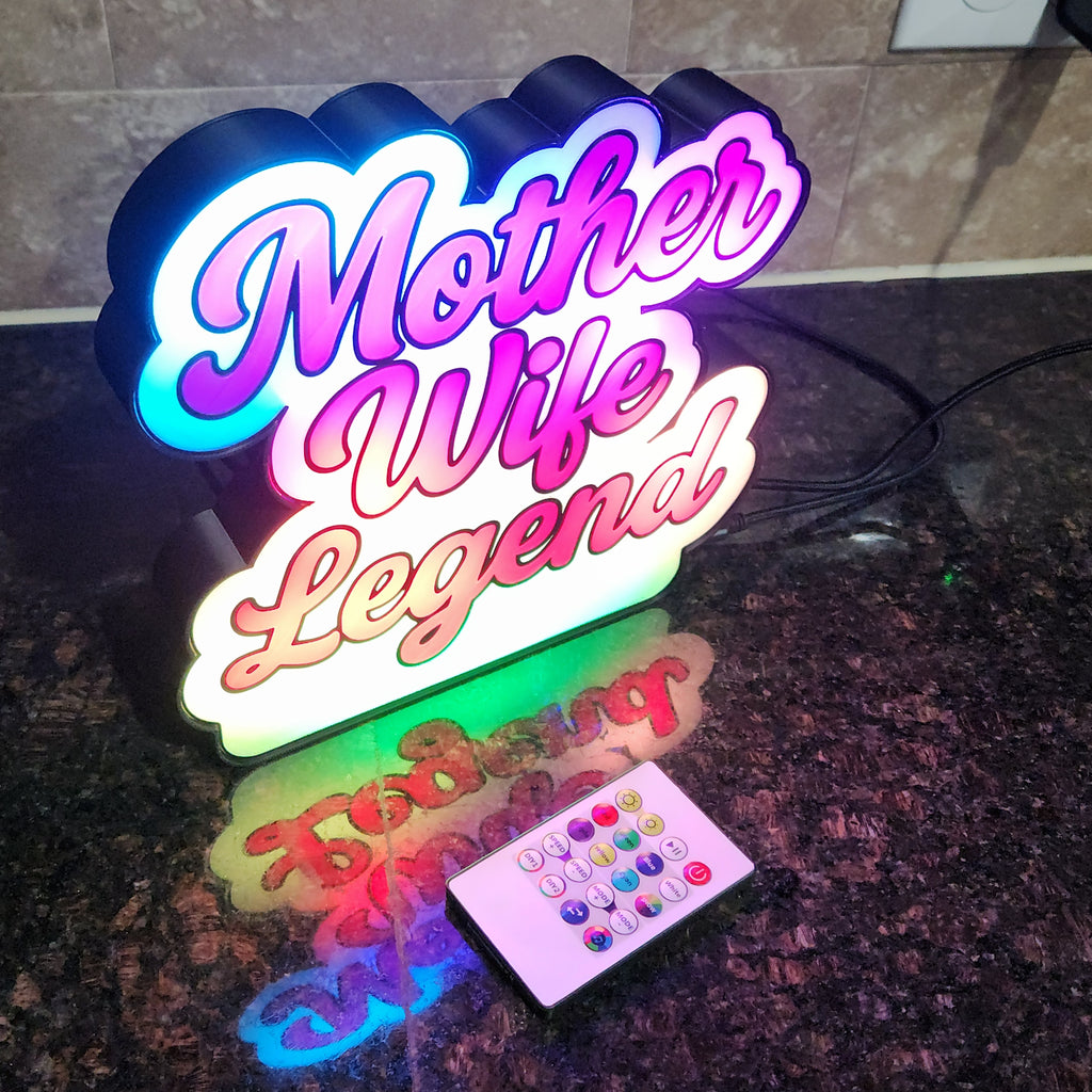 Mother • Wife • Legend – RGB Light Sign