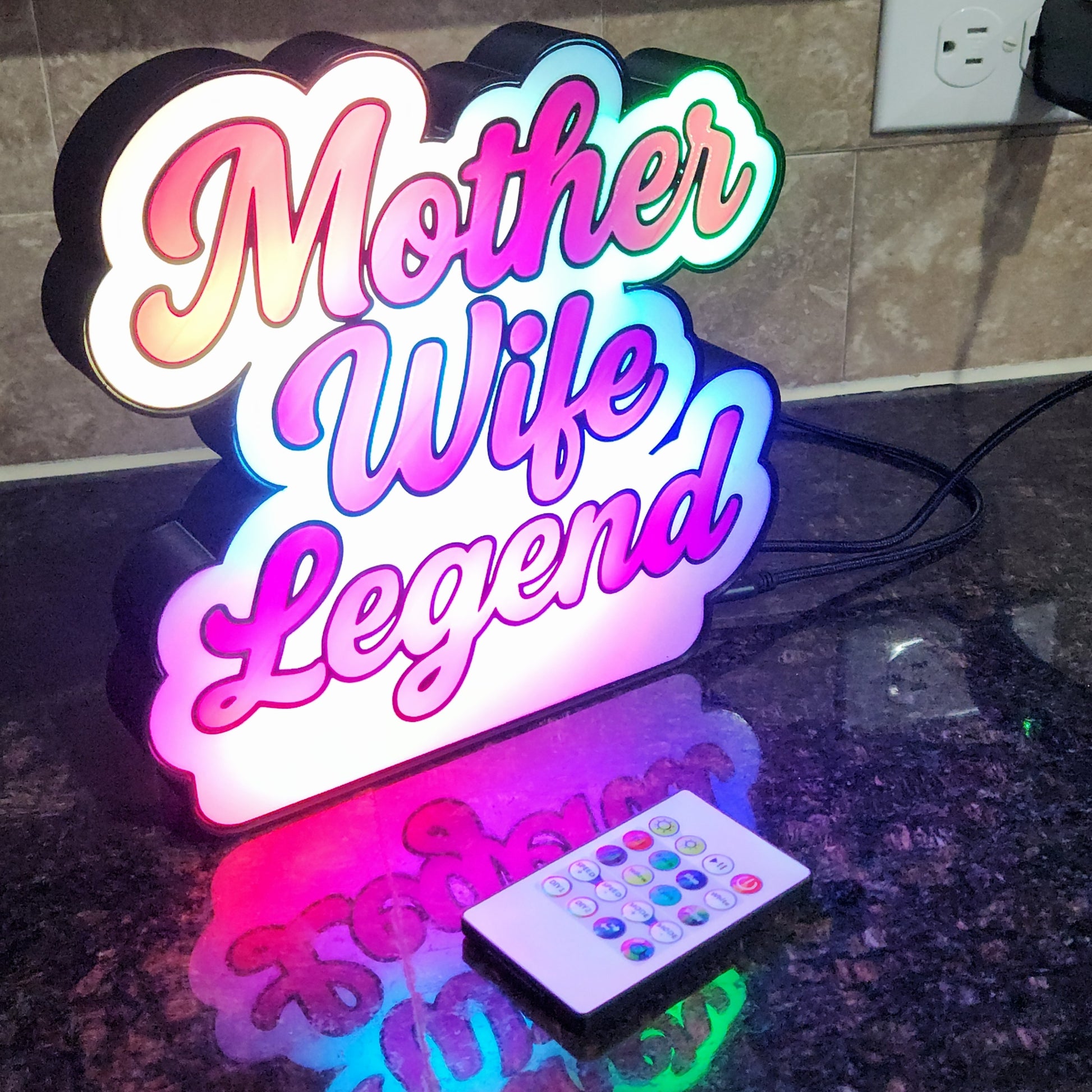 Mother • Wife • Legend – RGB Light Sign