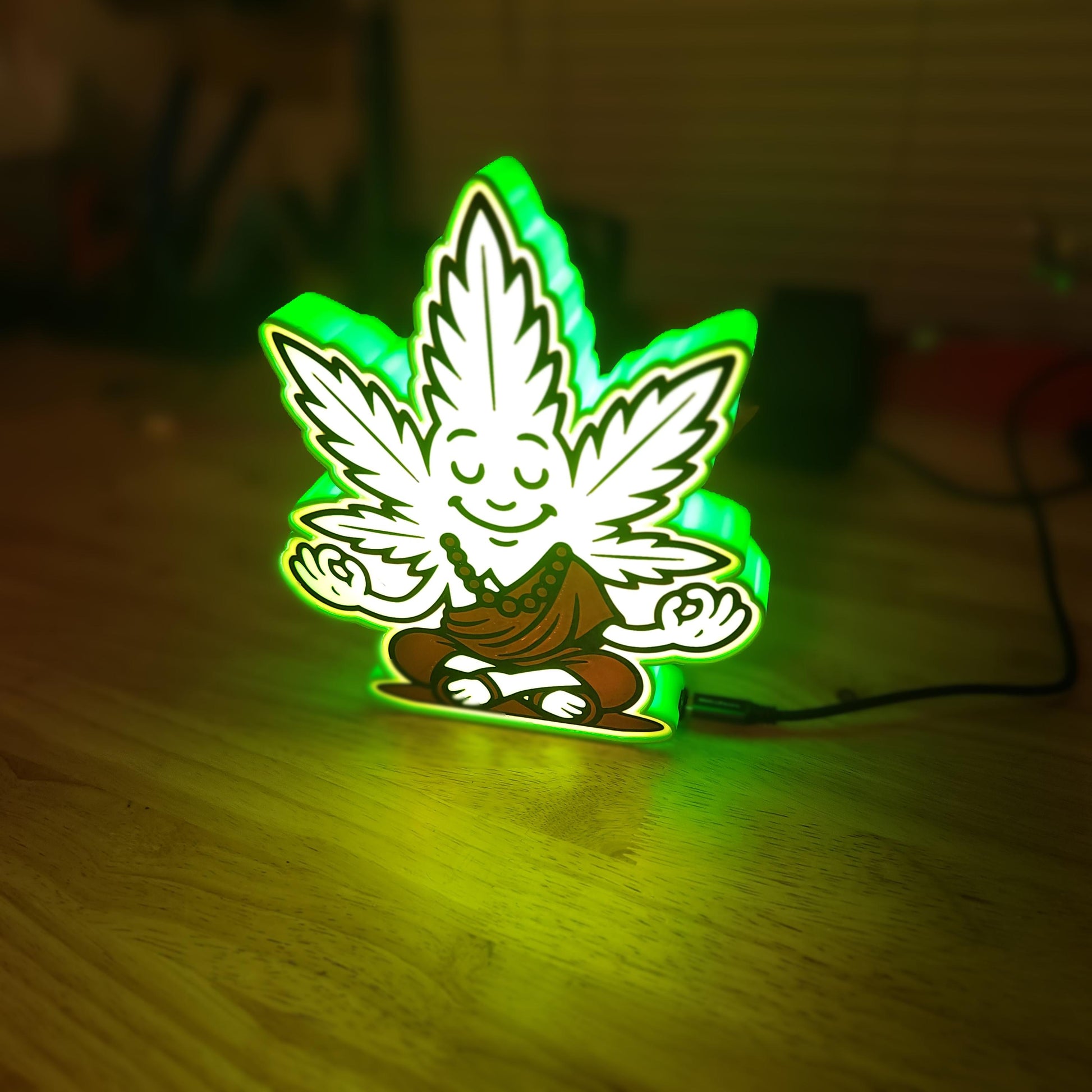 🌿 Meditating Leaf LED Light – Zen Vibes for Any Space