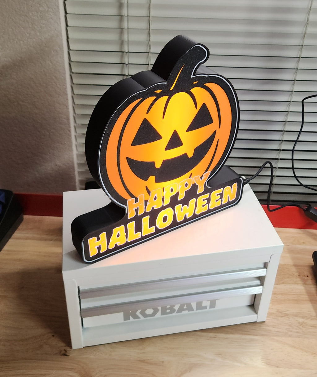 Pumpkin Happy Halloween LED Light Sign