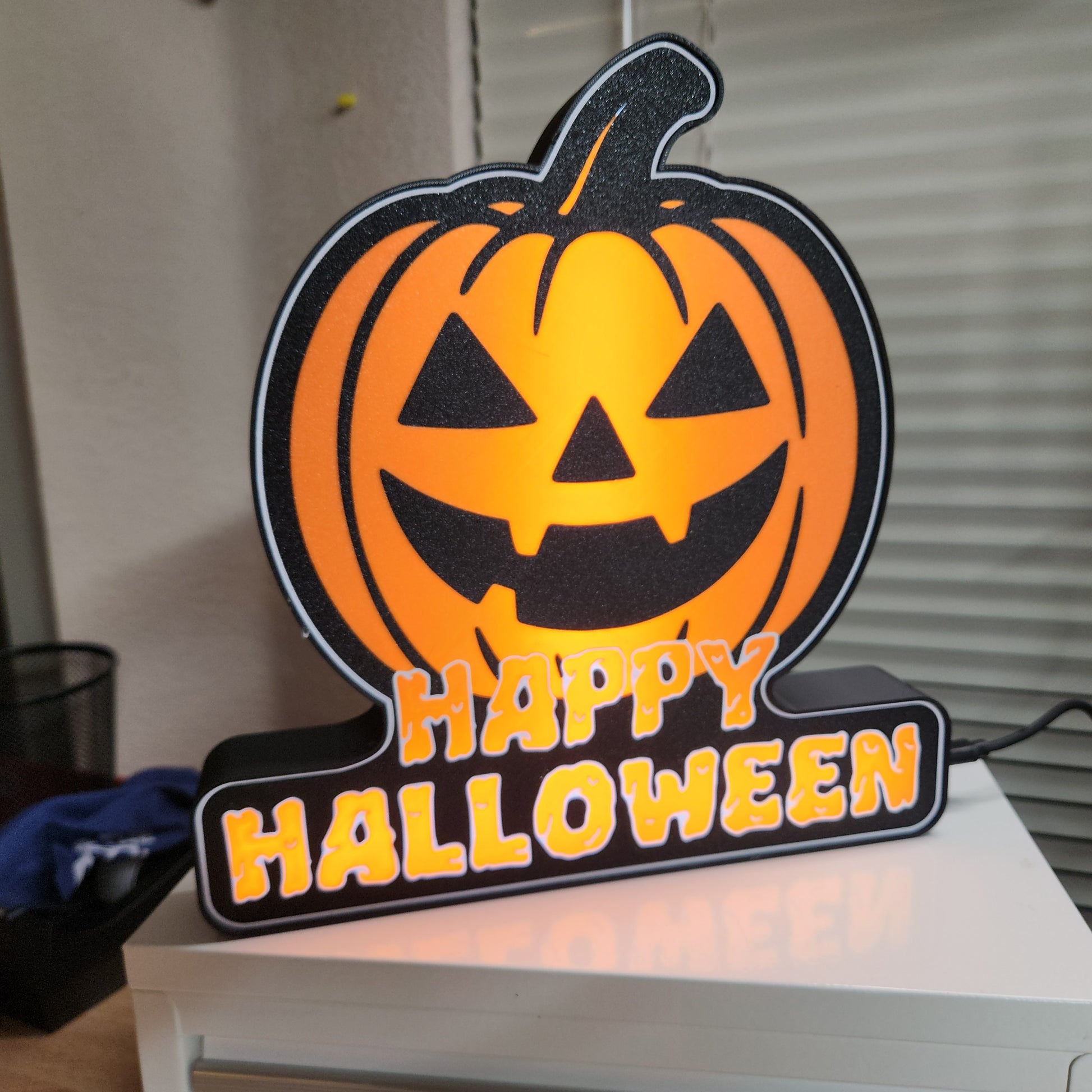 Pumpkin Happy Halloween LED Light Sign