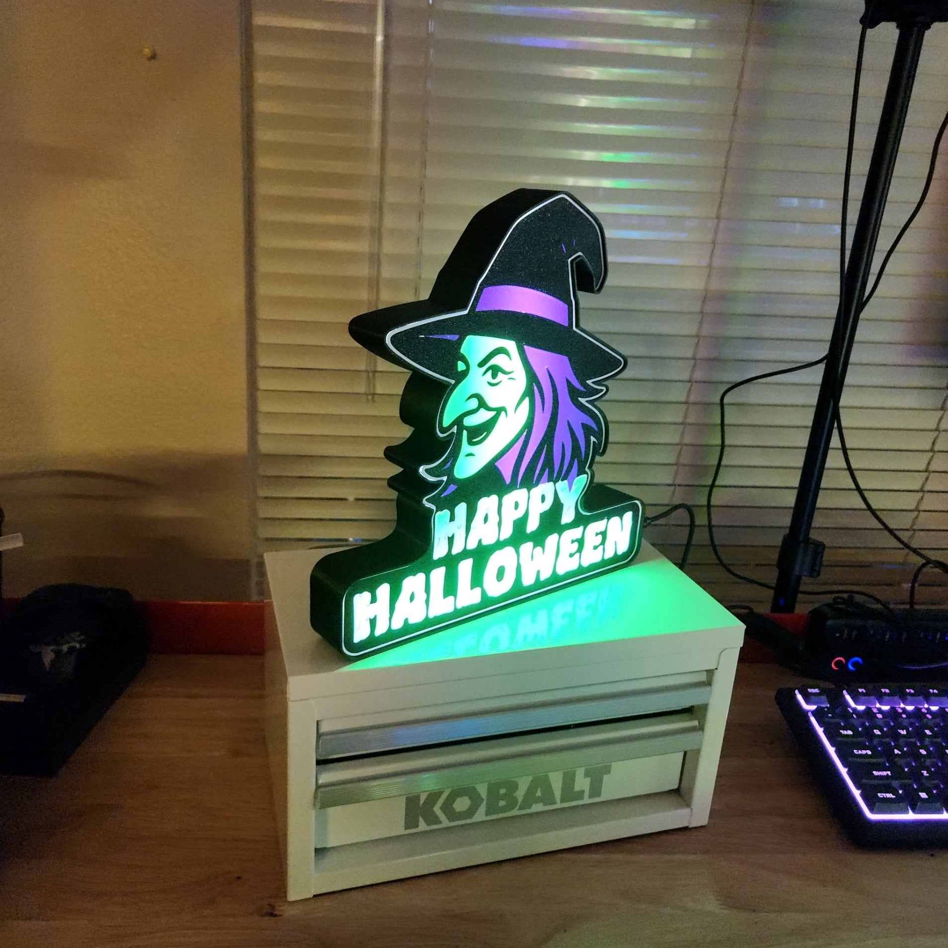 Witch Happy Halloween LED Light Sign