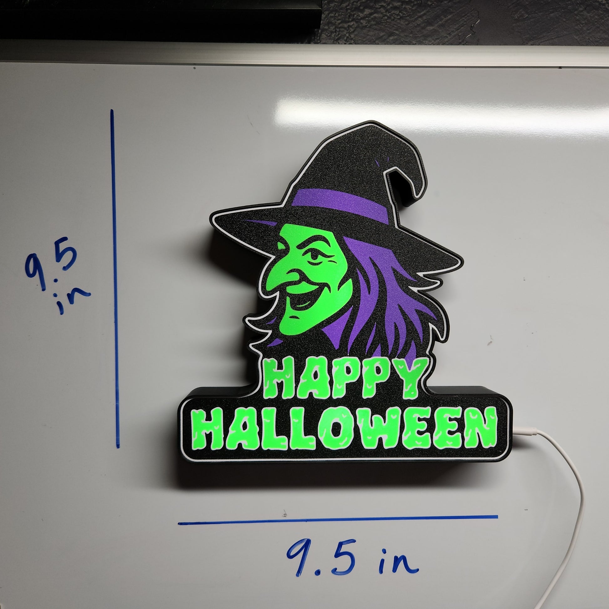 Witch Happy Halloween LED Light Sign