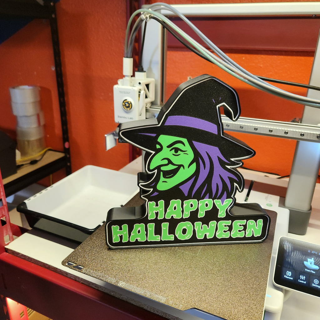 Witch Happy Halloween LED Light Sign