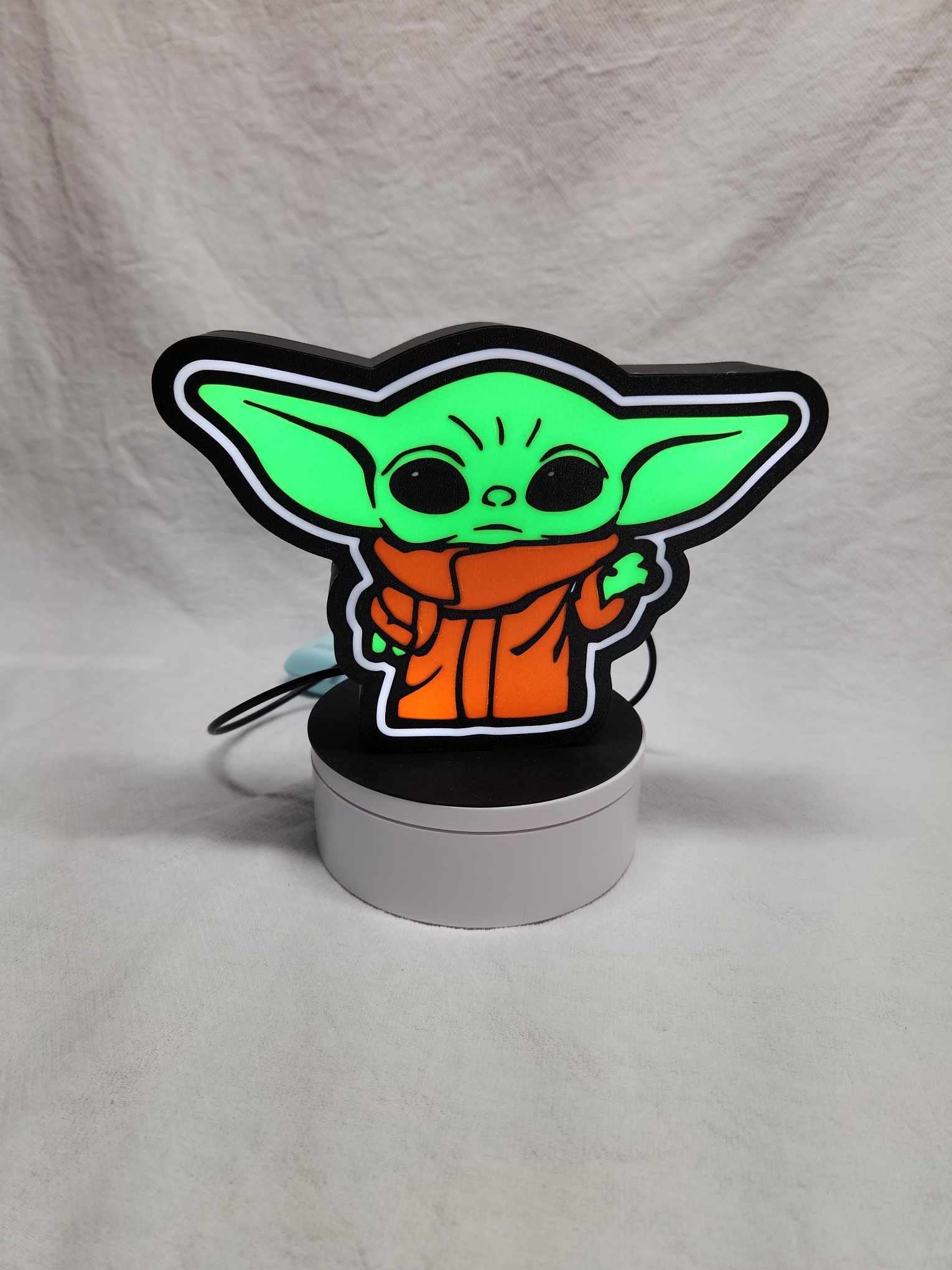 Grogu Lightbox Baby Yoda LED Night Light Star Wars Gift Nursery Decor Collectible