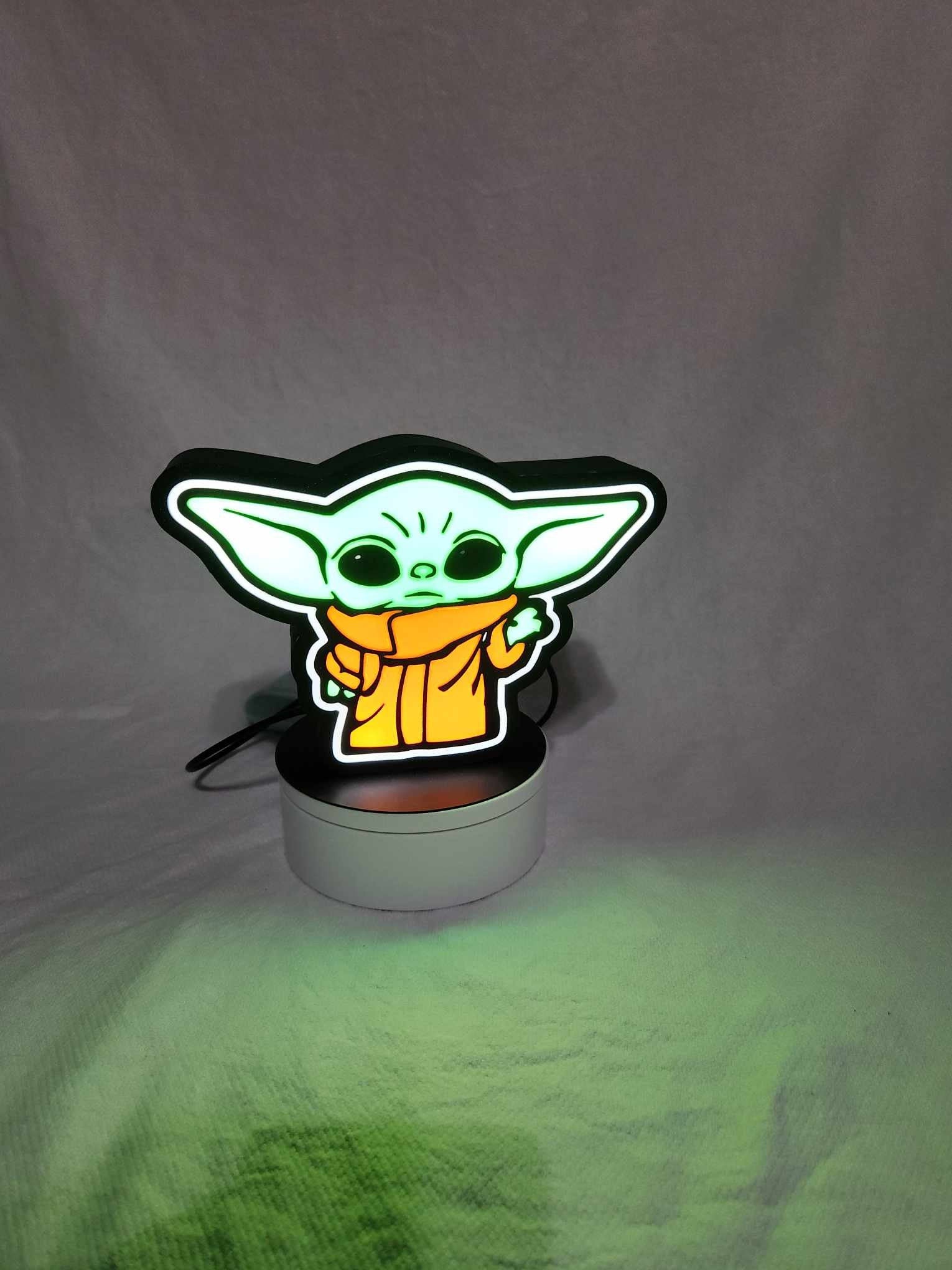 Grogu Lightbox Baby Yoda LED Night Light Star Wars Gift Nursery Decor Collectible