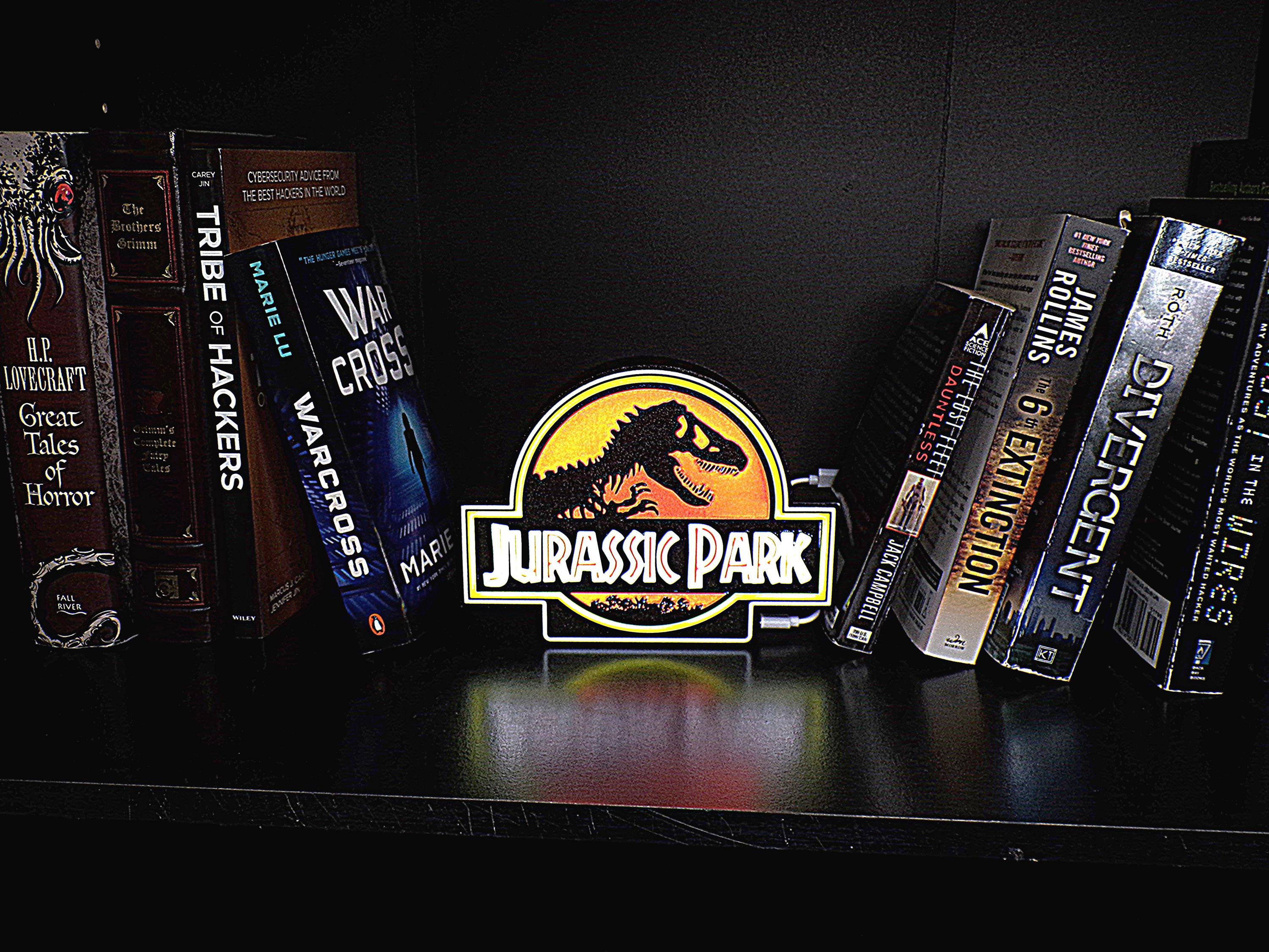 Jurassic Park Lightbox | Dinosaur Movie Decor | Night Light