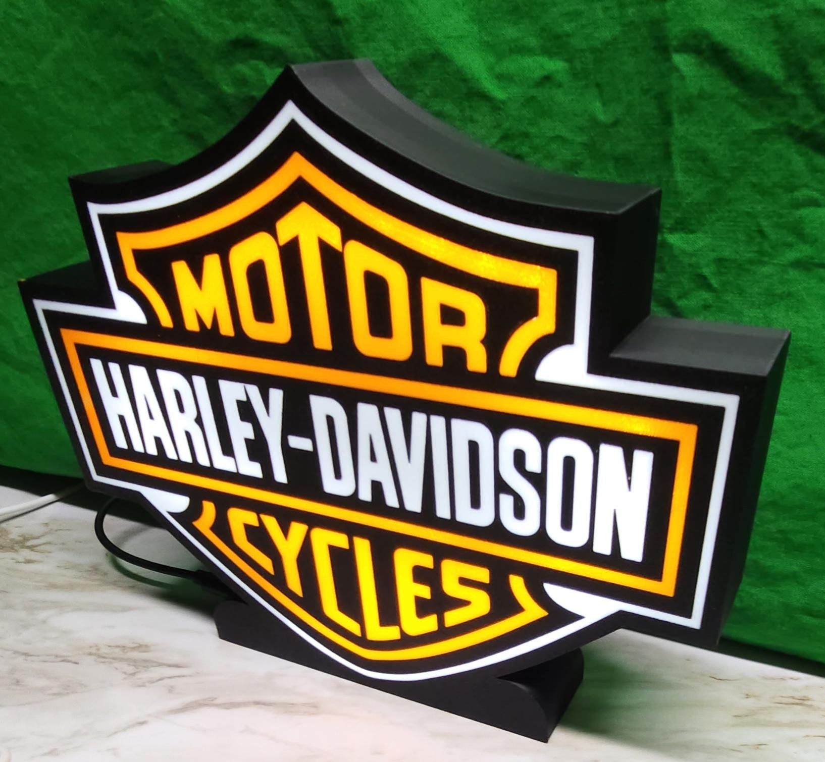 Harley-Davidson Lightbox: LED Motorcycle Decor, Biker Gift