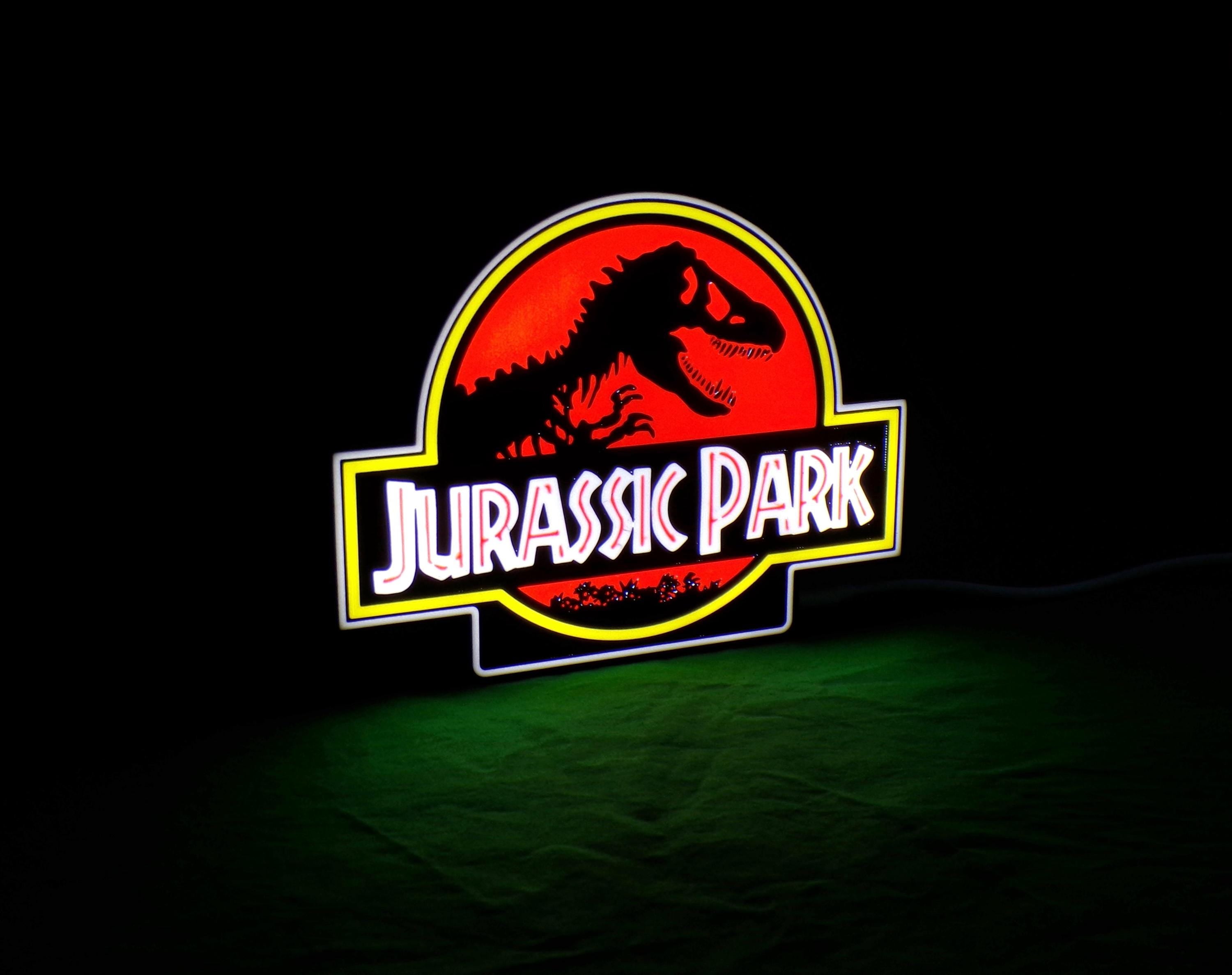 Jurassic Park Lightbox | Dinosaur Movie Decor | Night Light