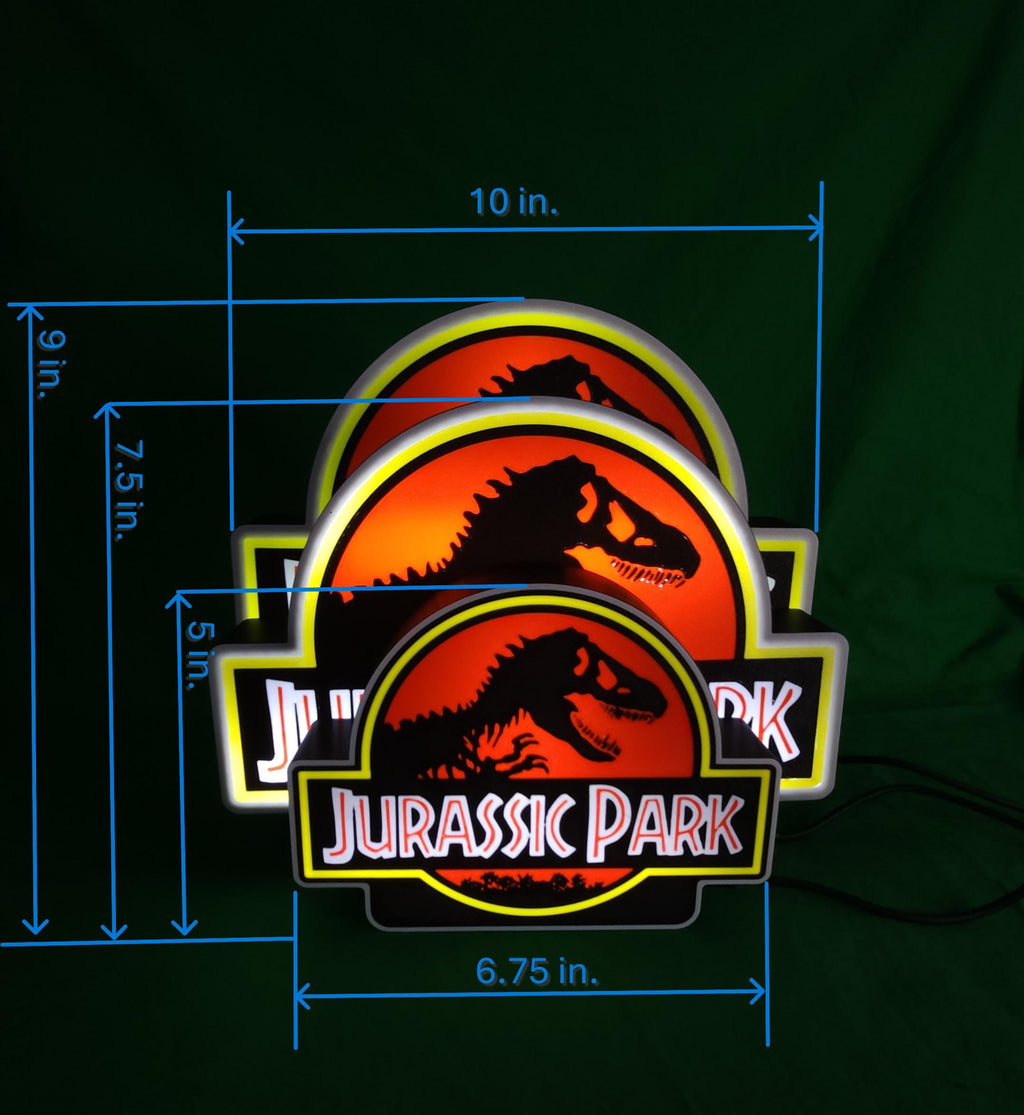Jurassic Park Lightbox | Dinosaur Movie Decor | Night Light