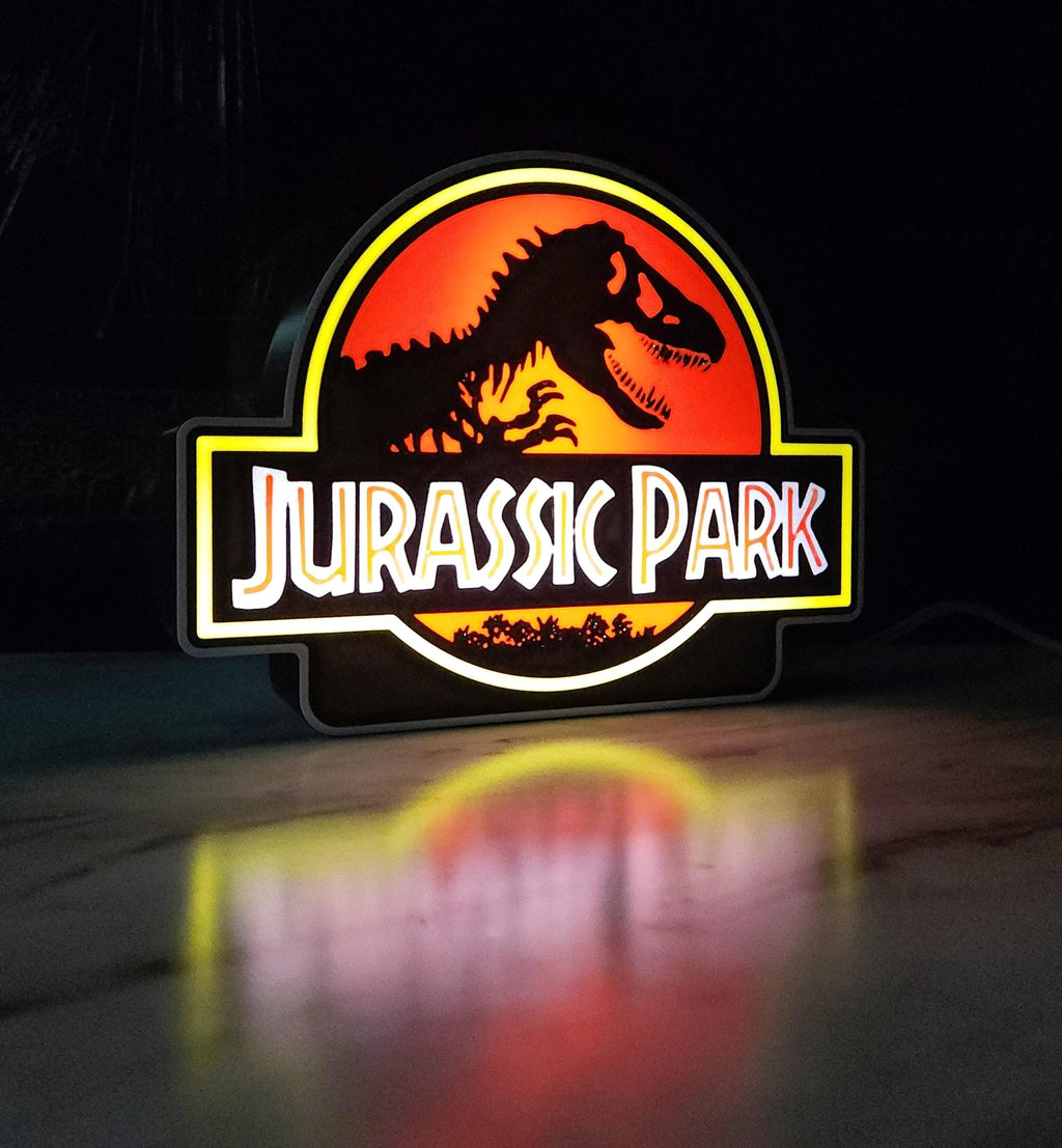 Jurassic Park Lightbox | Dinosaur Movie Decor | Night Light