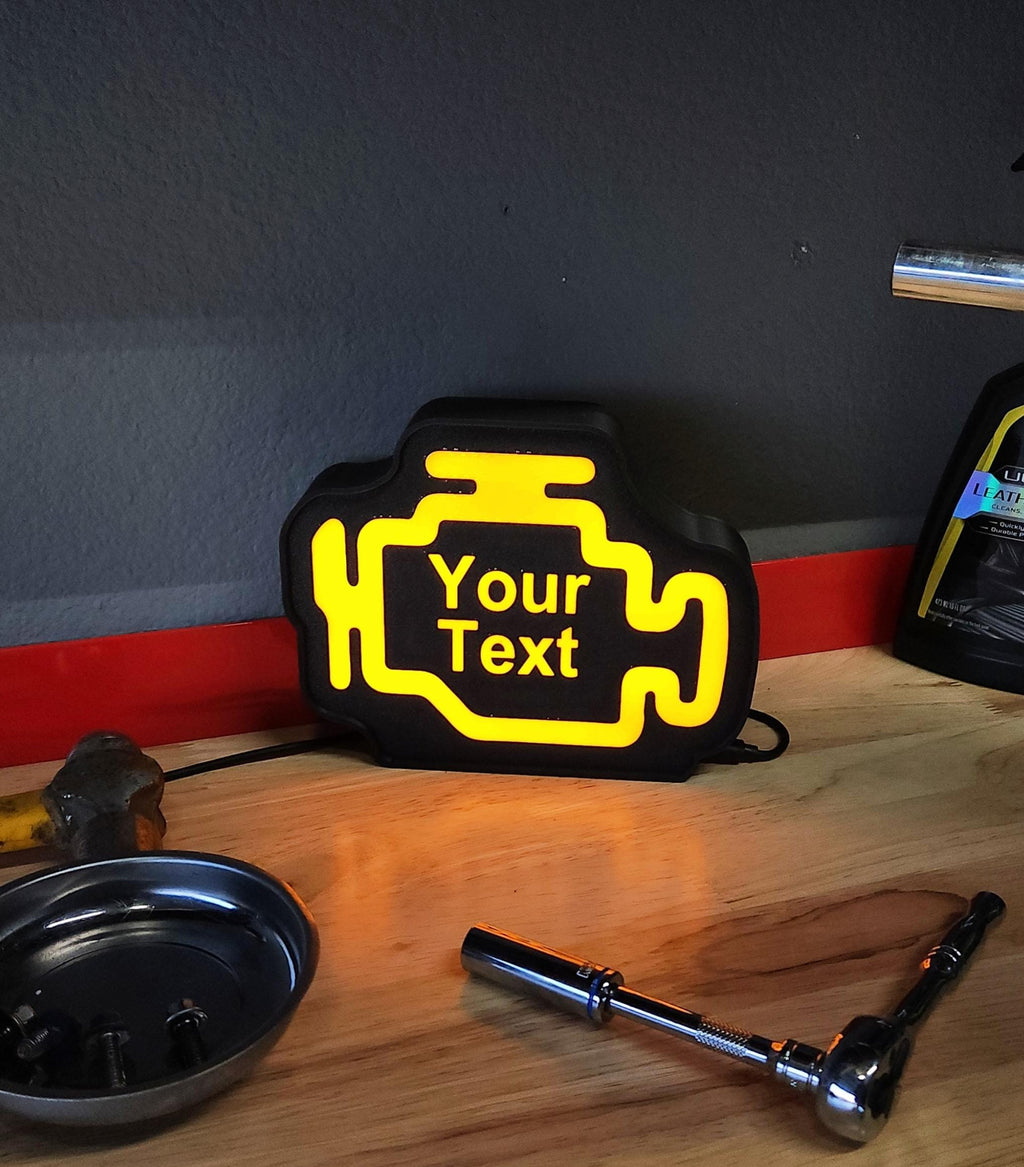 Customizable Check Engine Lightbox - Funny Car Lover Gift!