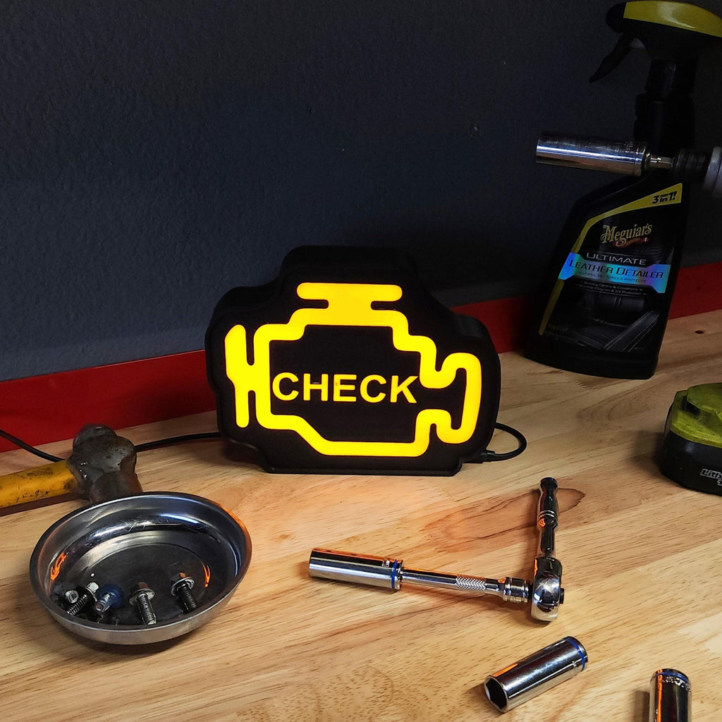 Customizable Check Engine Lightbox - Funny Car Lover Gift!