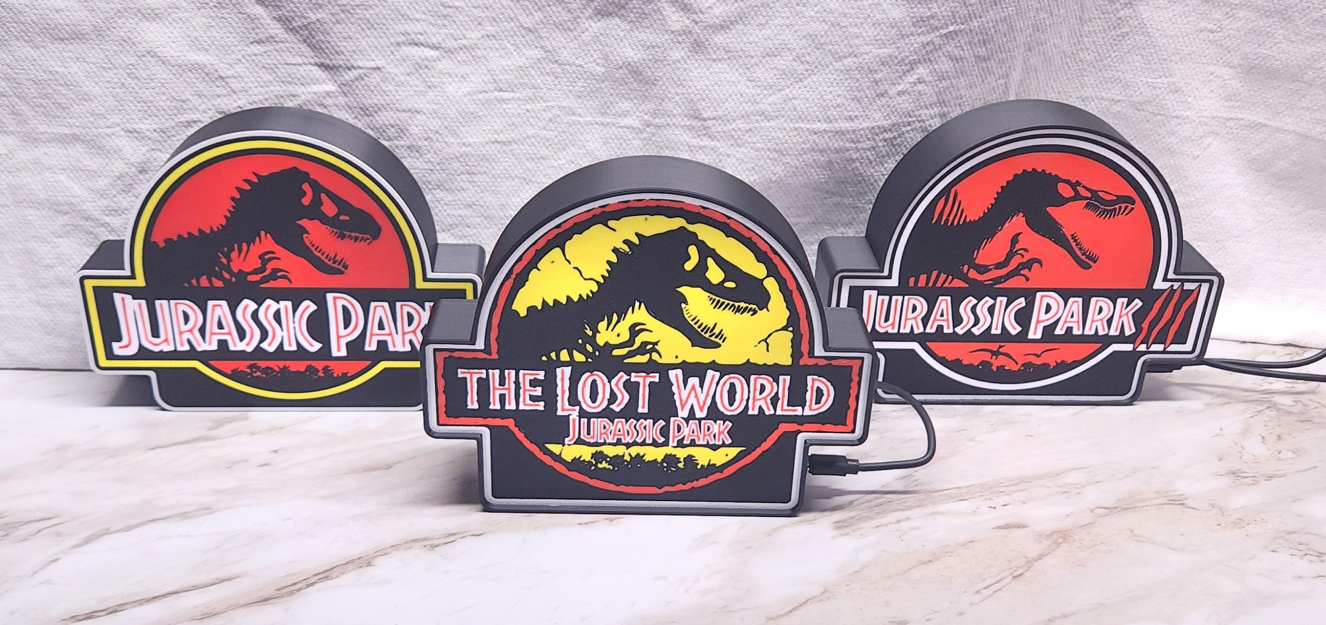 Jurassic Park Lightbox | Dinosaur Movie Decor | Night Light