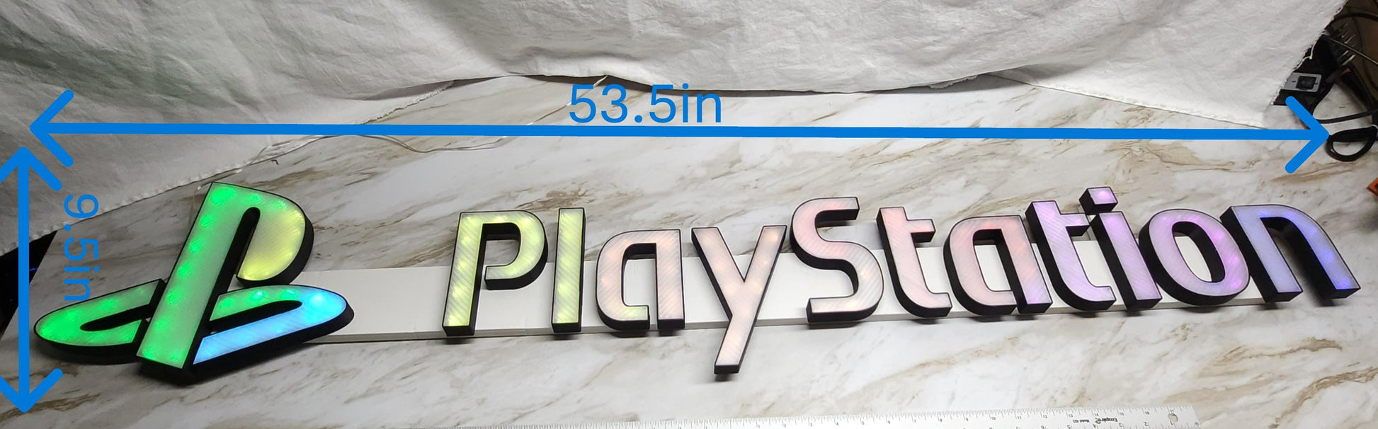 PlayStation Gaming RGB Wall Light – Custom Large LED Decor for Gamers & Room Ambiance