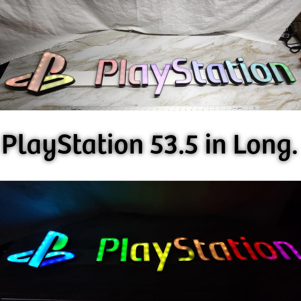 PlayStation Gaming RGB Wall Light – Custom Large LED Decor for Gamers & Room Ambiance