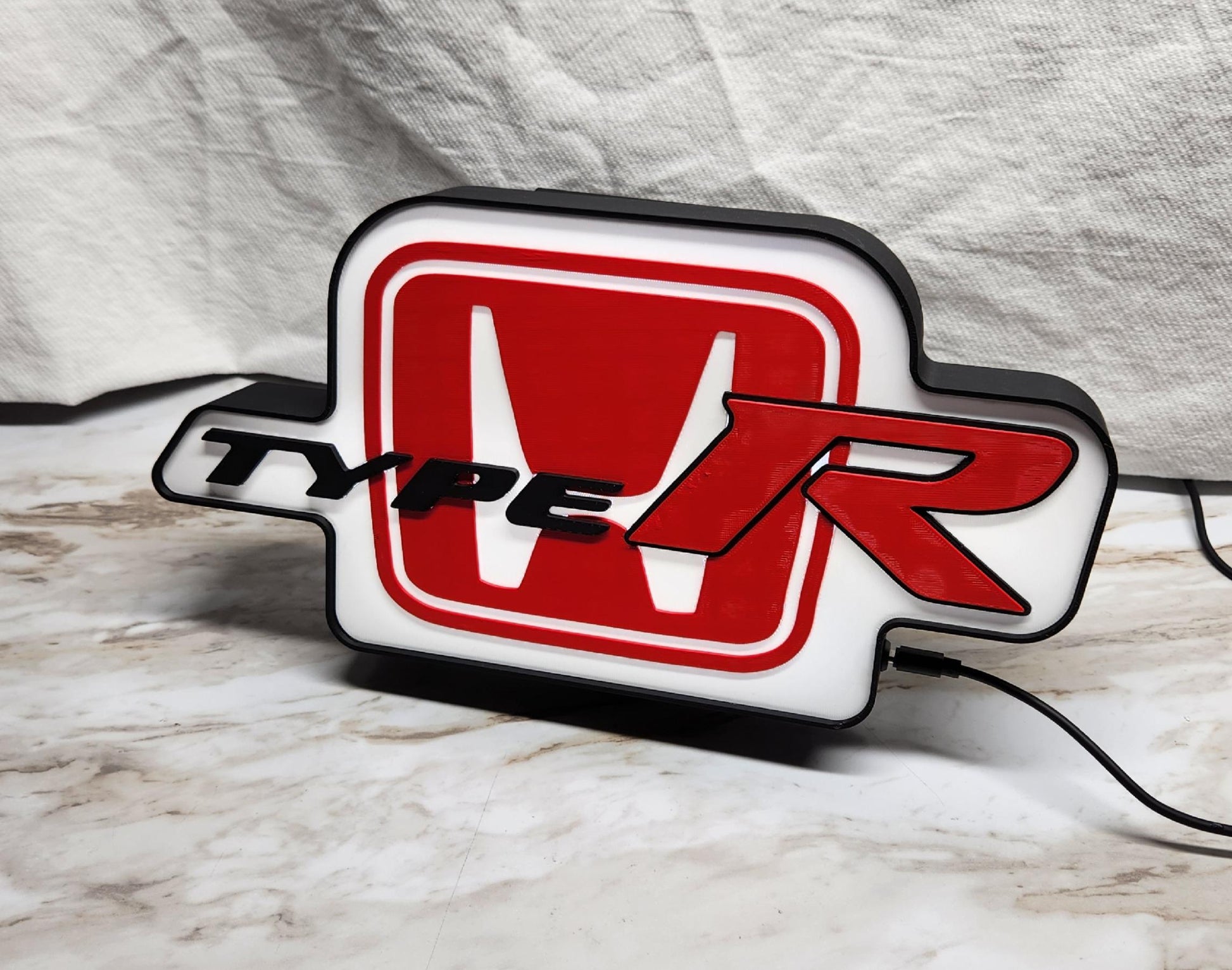 Honda Type-R LED Lightbox Sign: 3D Printed Car Decor