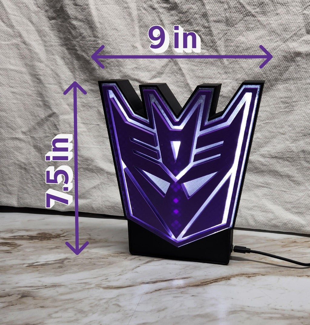Decepticons Lightbox: Transformers Fan Art, Wall-Mounted LED Night Light