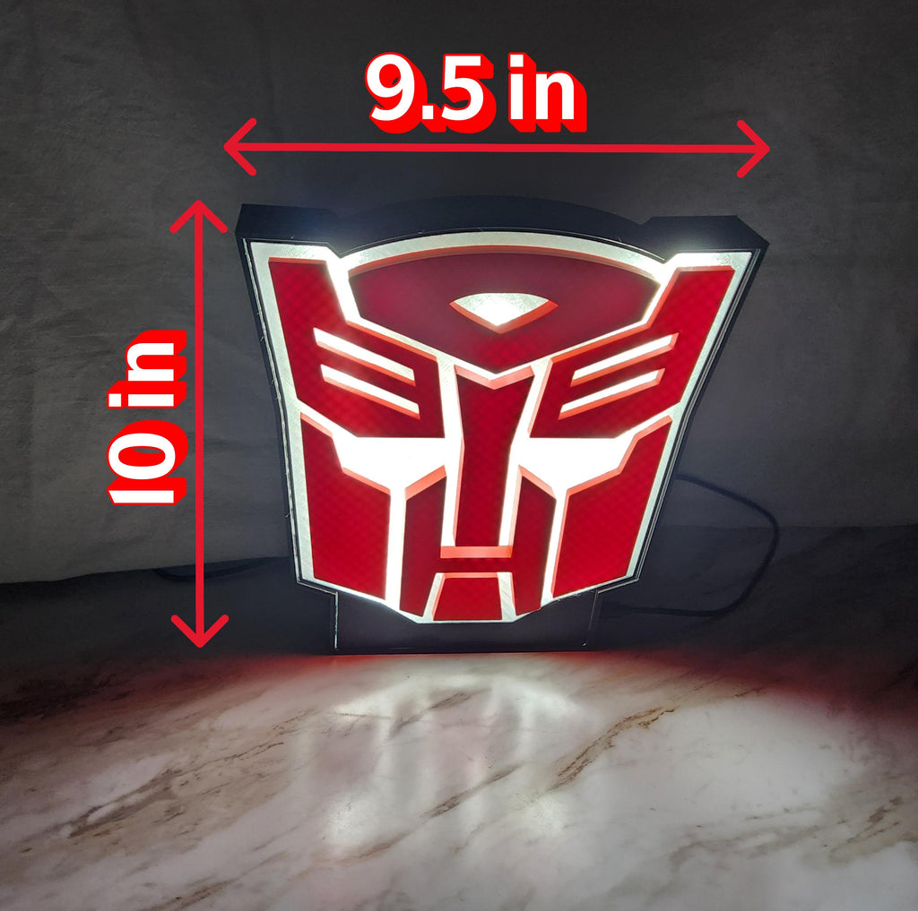 Transformers Autobots Lightbox Night Light for Kids Room – Movie Inspired Collectible Gift & Room Decor