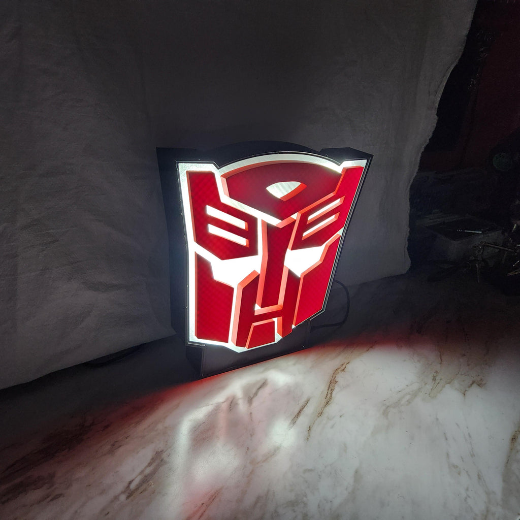 Transformers Autobots Lightbox Night Light for Kids Room – Movie Inspired Collectible Gift & Room Decor