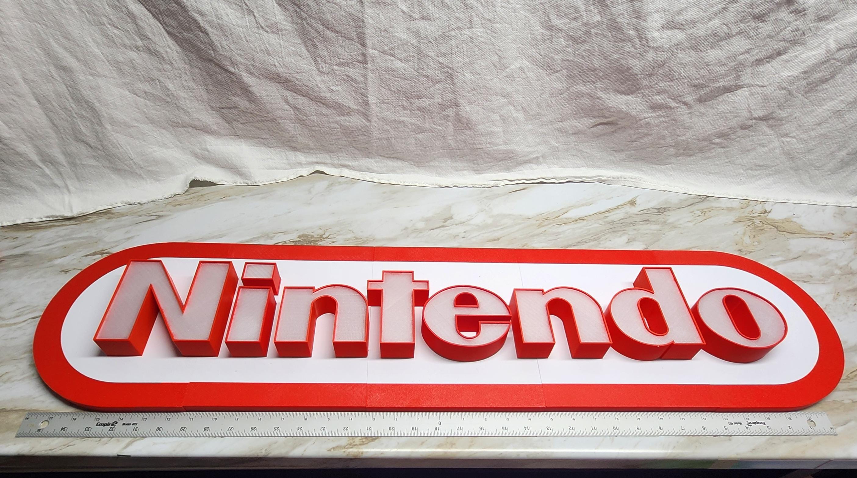 Nintendo Gaming RGB LED Wall Light: Retro Video Game Decor (40-Inch)