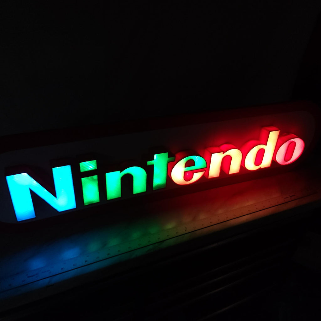 Nintendo Gaming RGB LED Wall Light: Retro Video Game Decor (40-Inch)