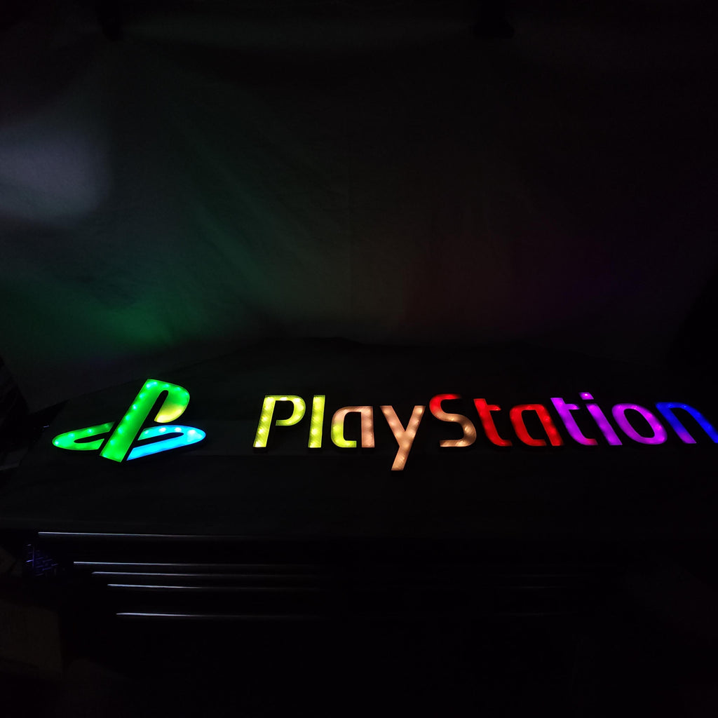 PlayStation Gaming RGB Wall Light – Custom Large LED Decor for Gamers & Room Ambiance