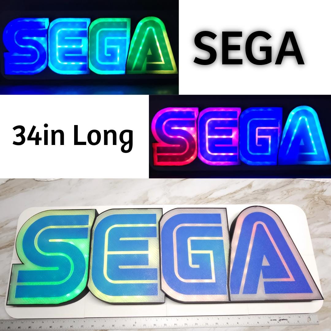 SEGA Gaming Wall Light: Large RGB Retro Game Room Decor