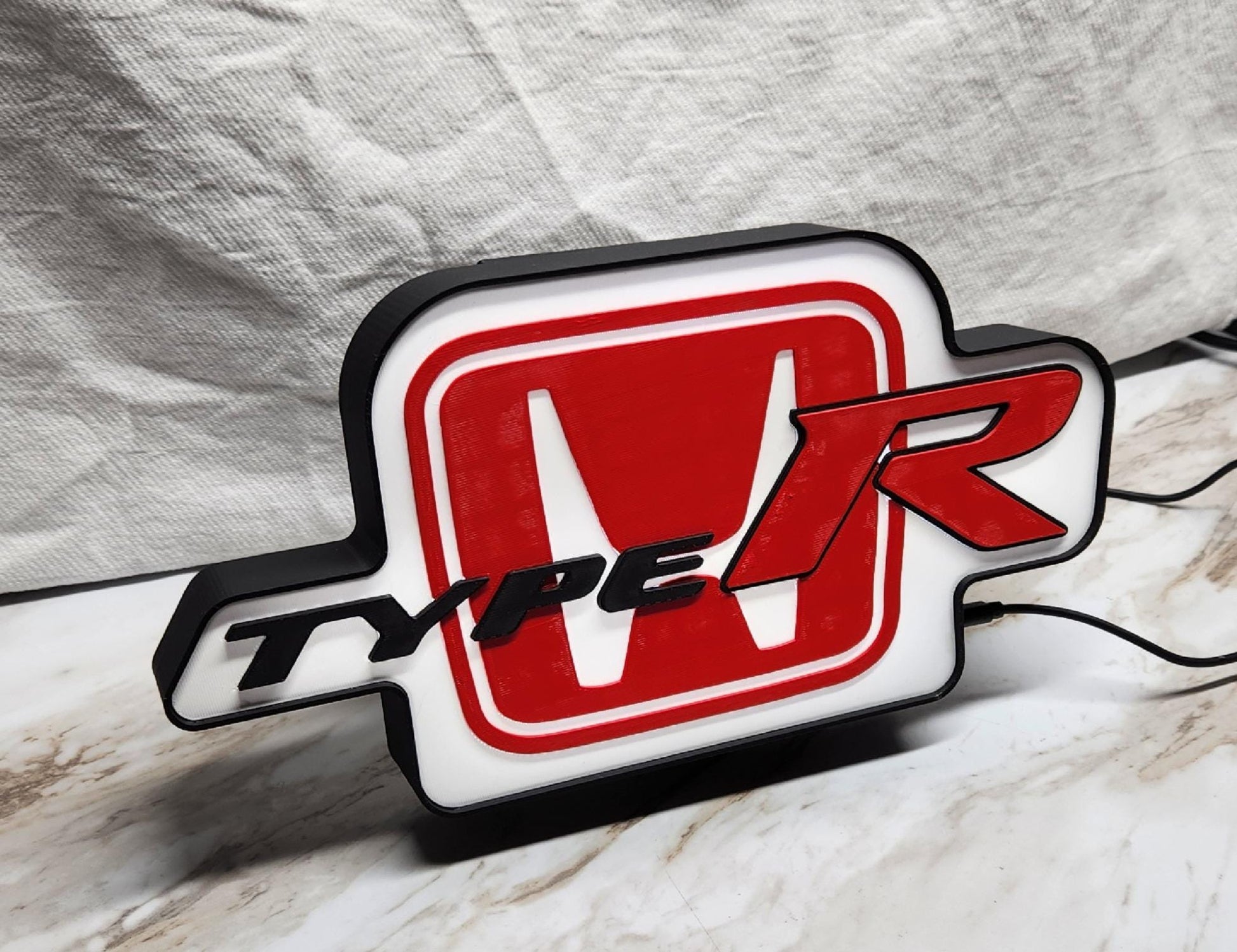 Honda Type-R LED Lightbox Sign: 3D Printed Car Decor