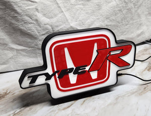 Honda Type-R LED Lightbox Sign: 3D Printed Car Decor
