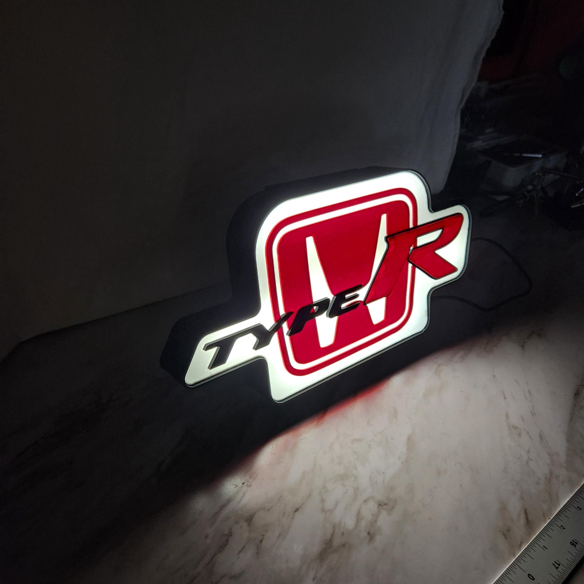 Honda Type-R LED Lightbox Sign: 3D Printed Car Decor