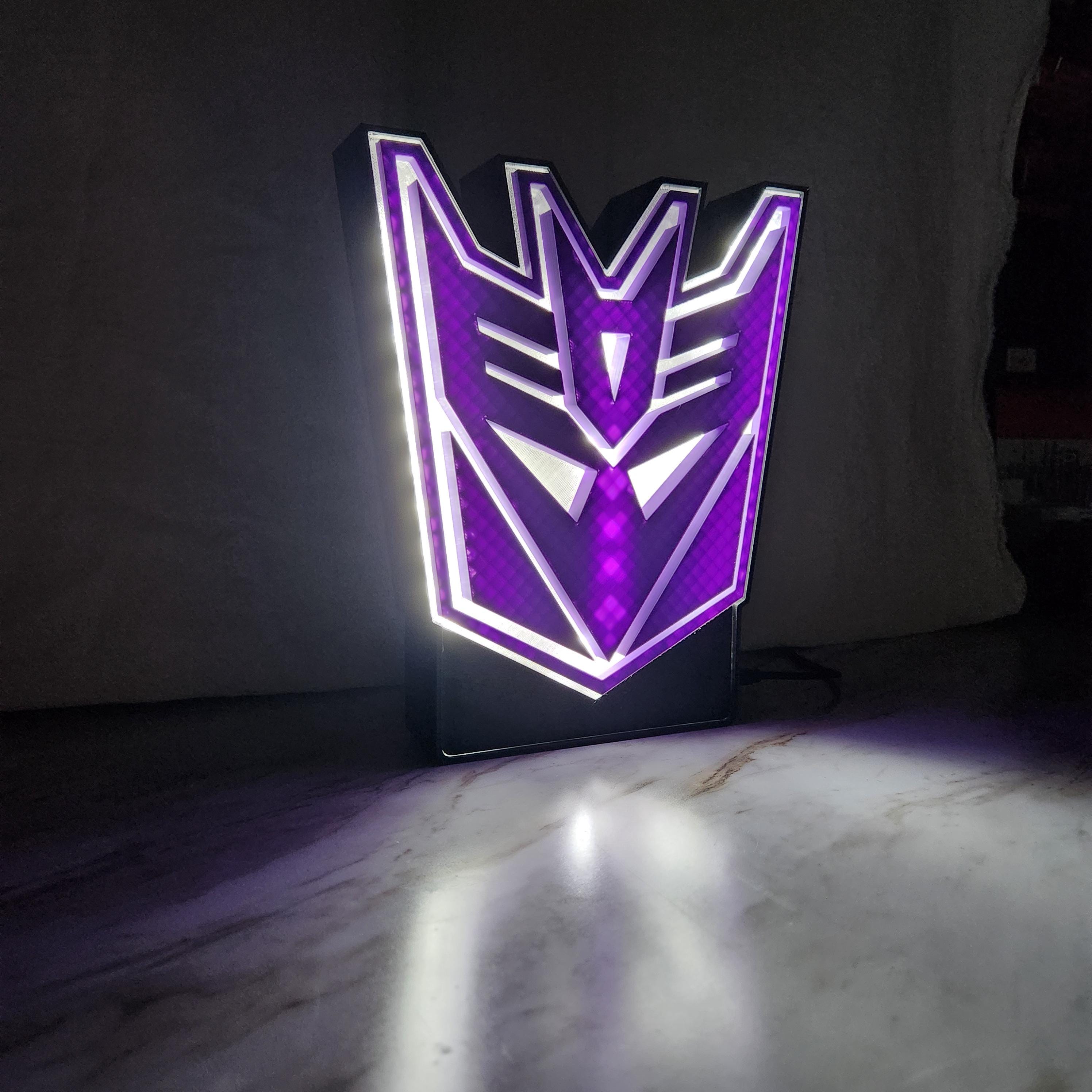 Decepticons Lightbox: Transformers Fan Art, Wall-Mounted LED Night