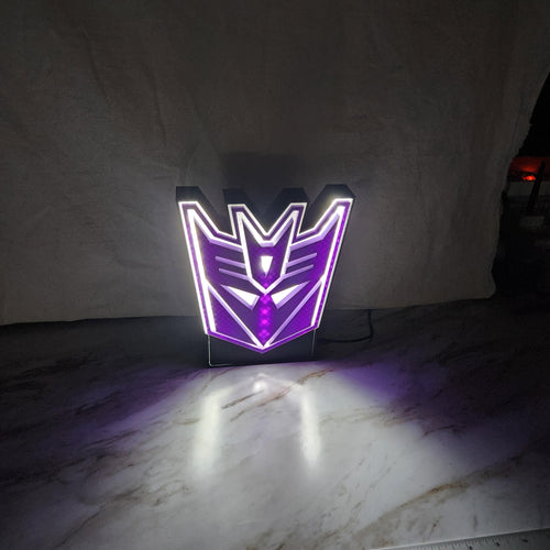Decepticons Lightbox: Transformers Fan Art, Wall-Mounted LED Night Light