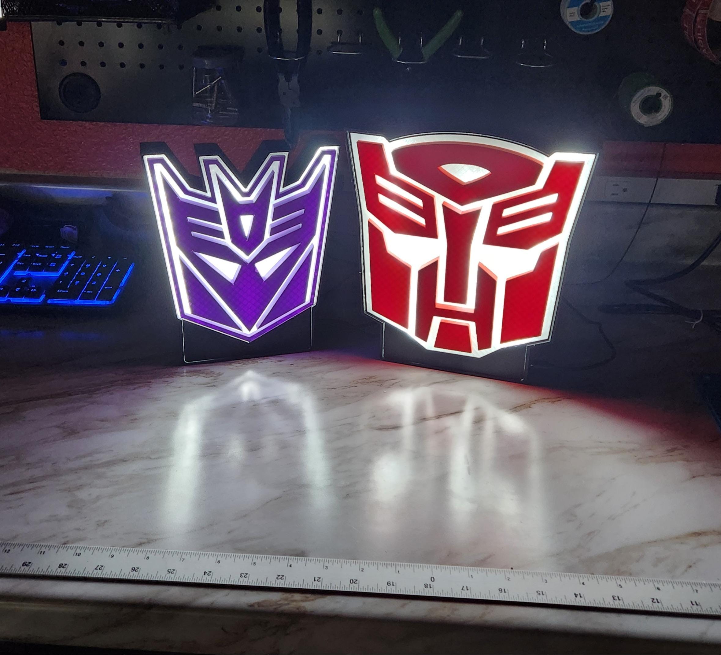 Decepticons Lightbox: Transformers Fan Art, Wall-Mounted LED Night