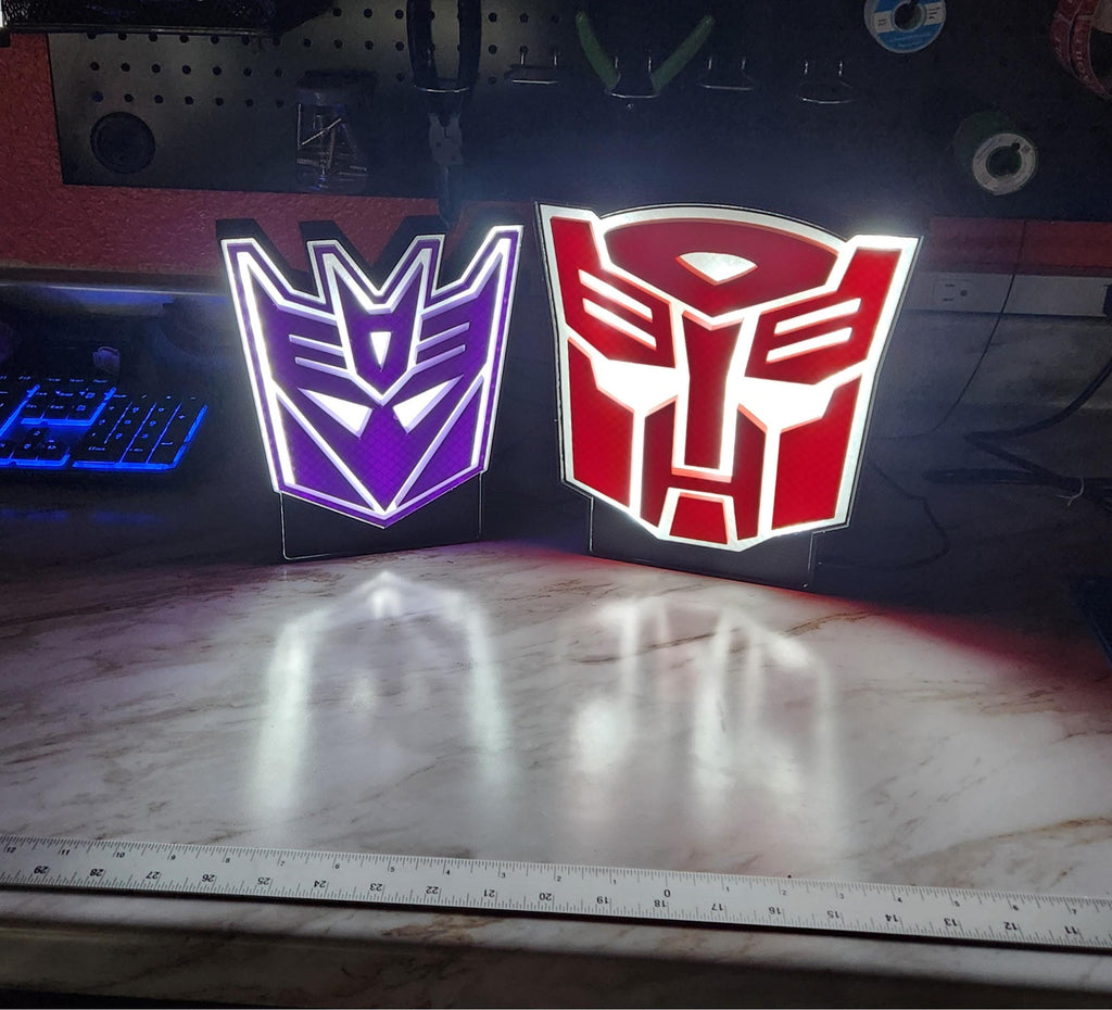 Decepticons Lightbox: Transformers Fan Art, Wall-Mounted LED Night Light