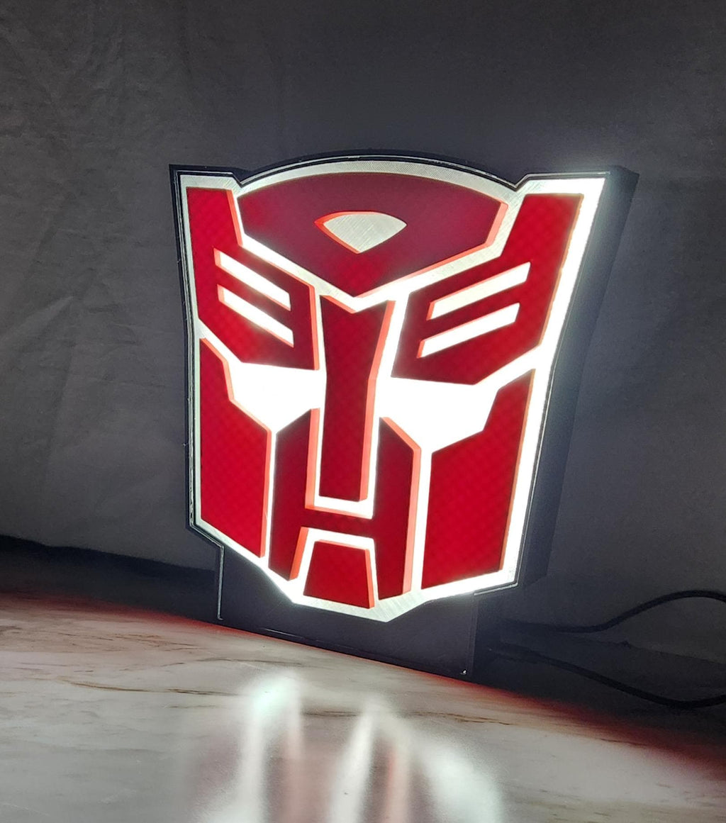 Transformers Autobots Lightbox Night Light for Kids Room – Movie Inspired Collectible Gift & Room Decor