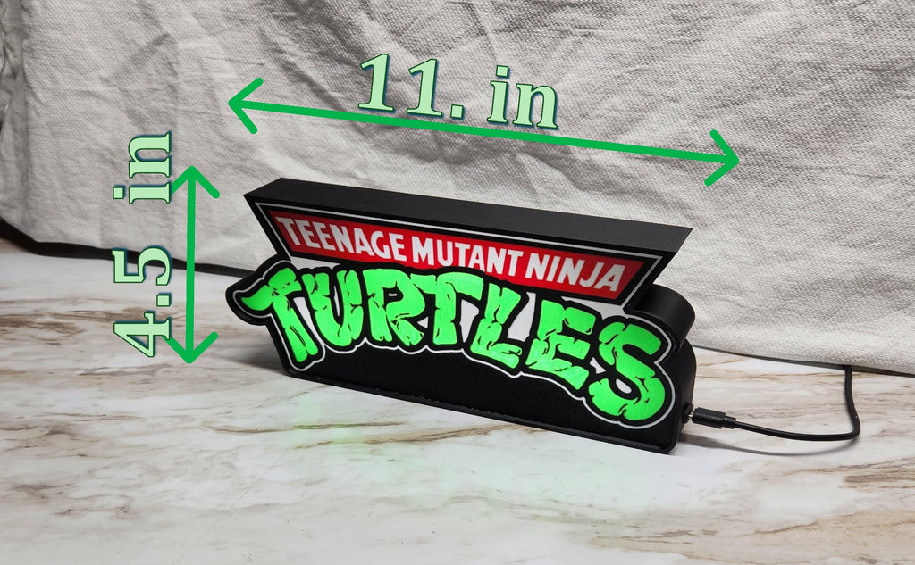 Ninja Turtles LED Lightbox Sign: TMNT Wall Decor, Kids Night Light
