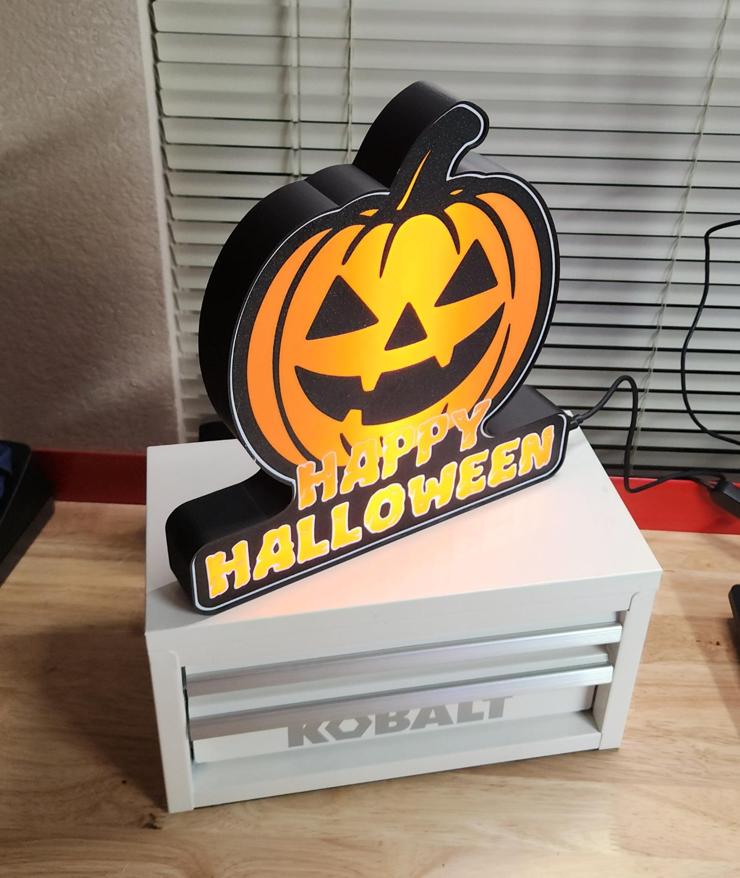 Halloween LED Light Sign – “Happy Halloween” Decoration, USB Powered Glowing Lights