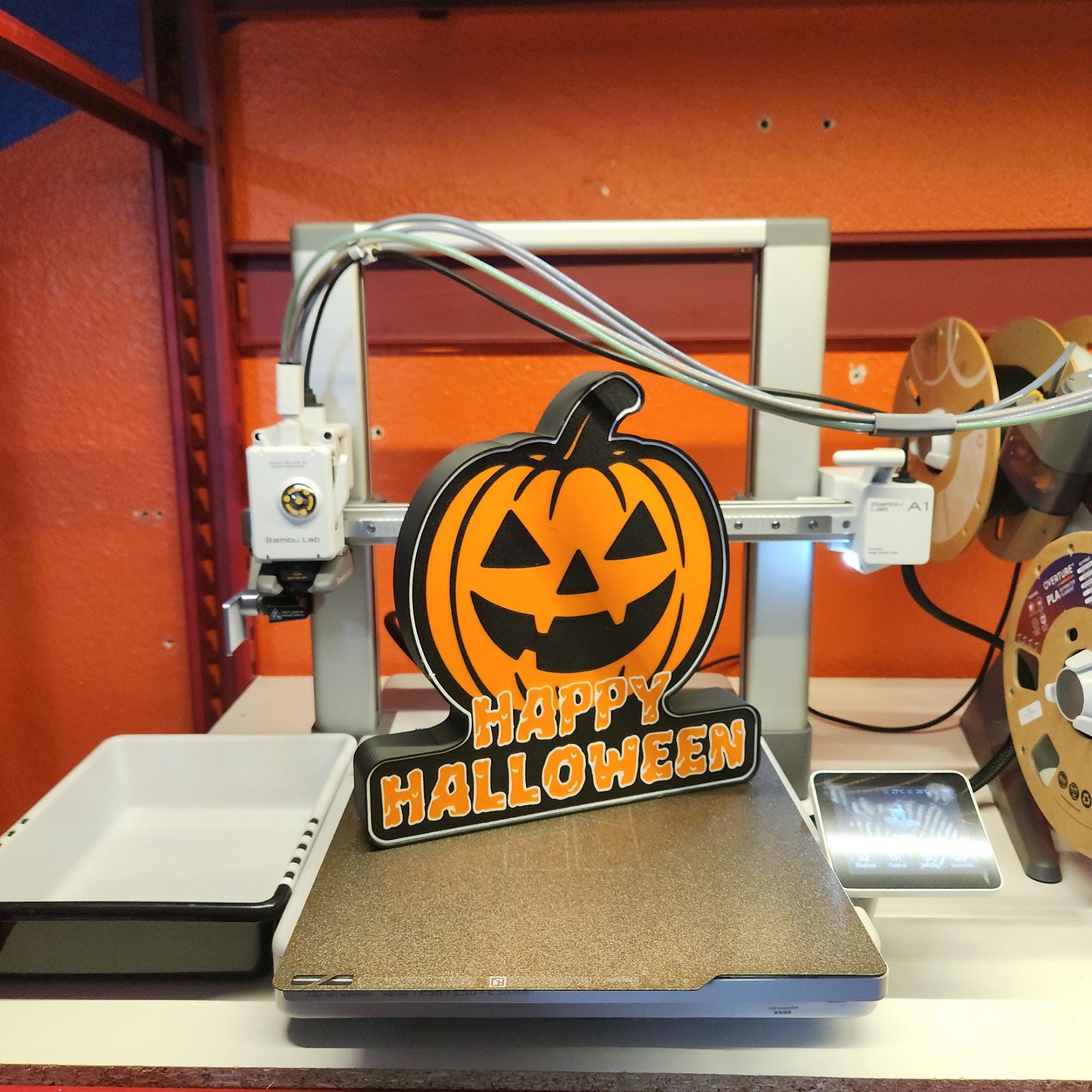 Halloween LED Light Sign – “Happy Halloween” Decoration, USB Powered Glowing Lights