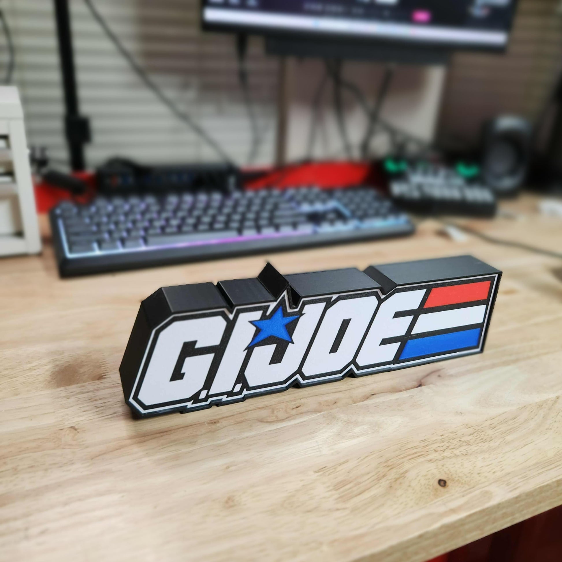 G.I. Joe LED Light Sign – 3D Printed Retro Wall Decor