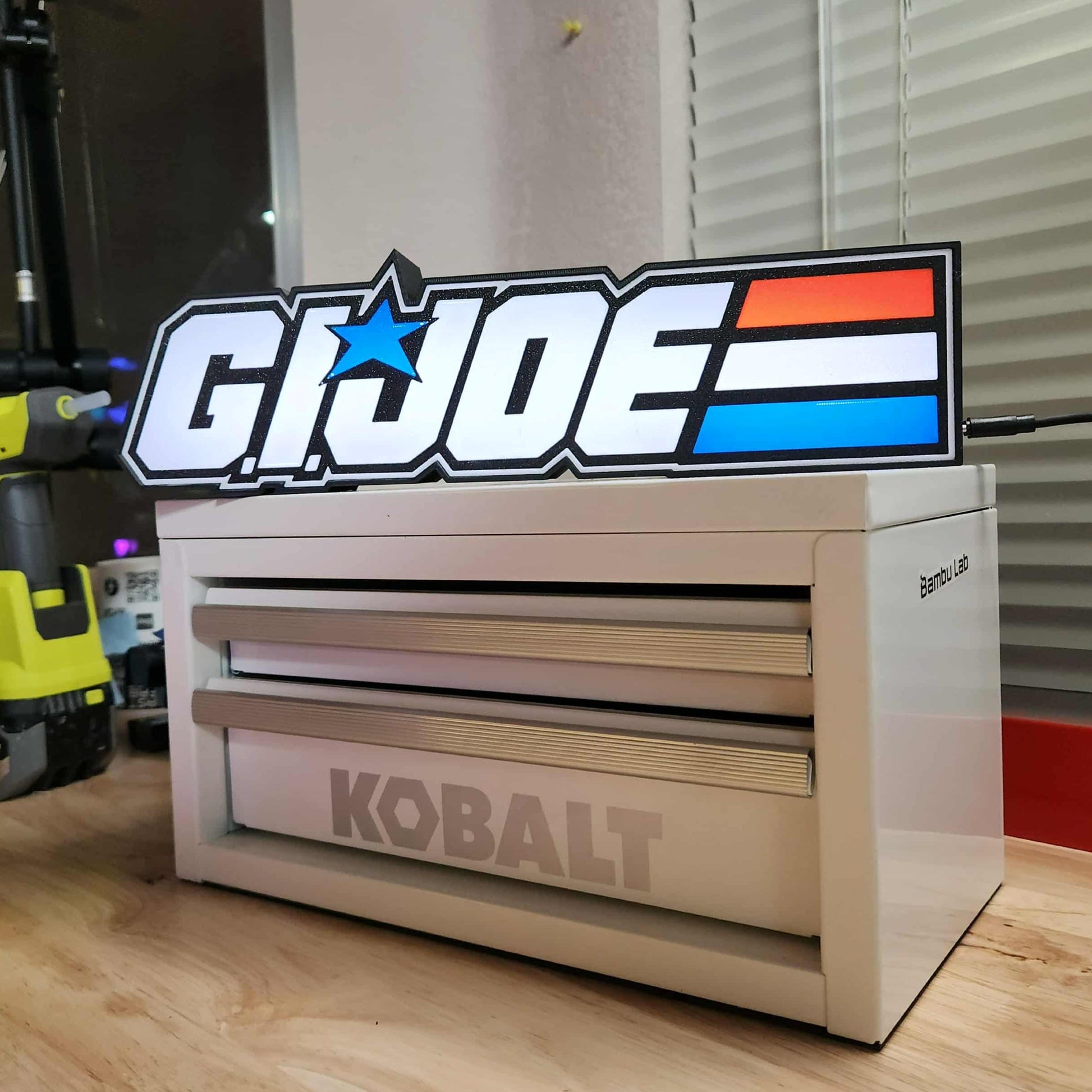 G.I. Joe LED Light Sign – 3D Printed Retro Wall Decor