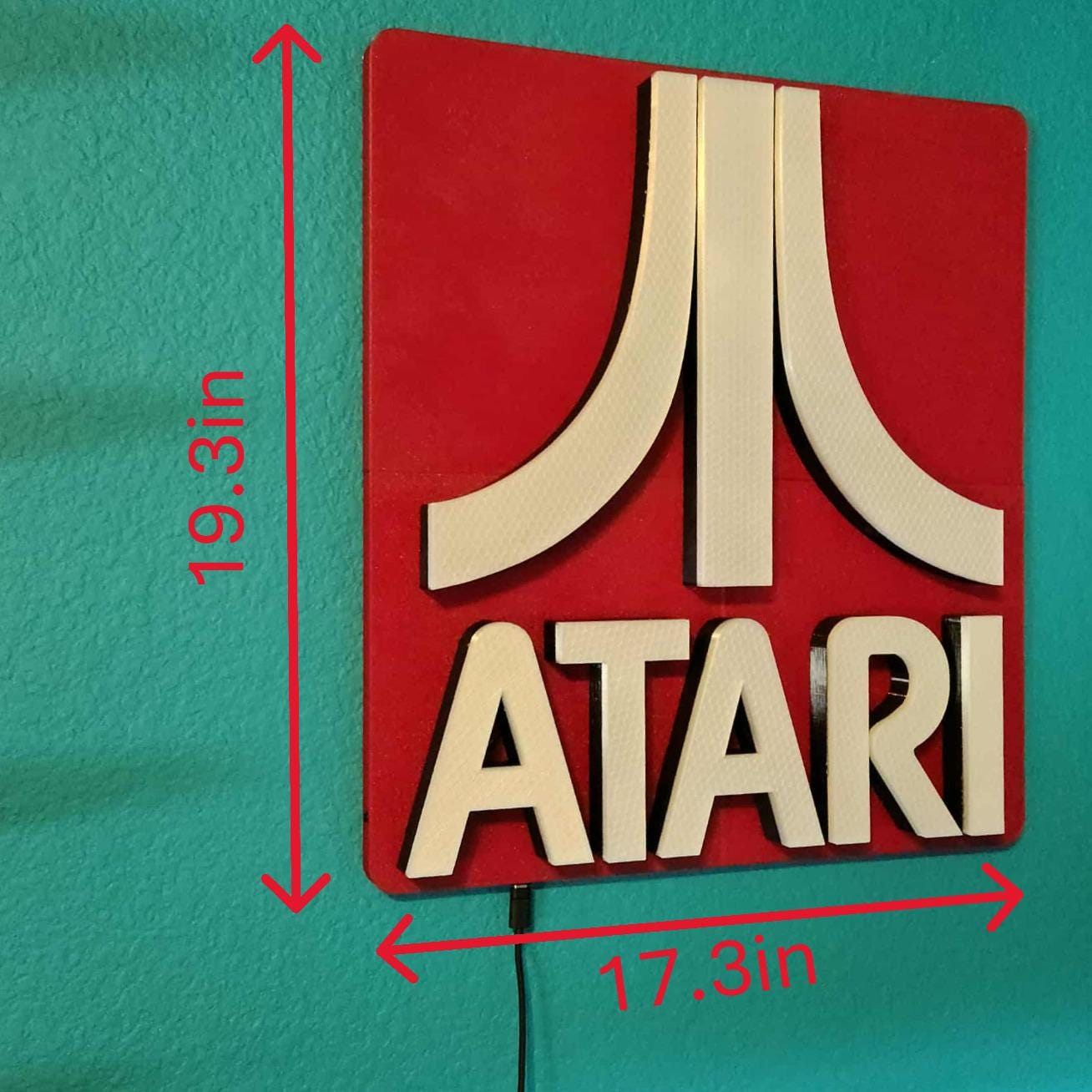 Custom Atari LED Light Sign – Upgraded WLED ESP32 Programmable Lightbox – Retro Gaming Wall Decor