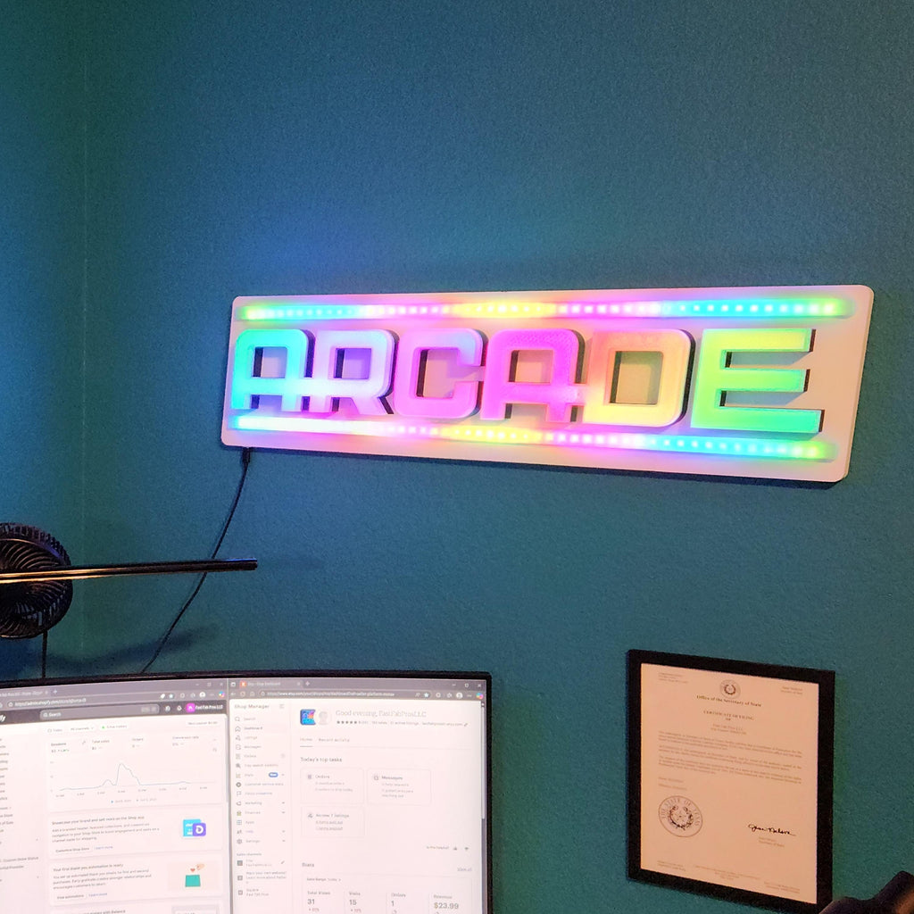 Large Arcade Lighted Sign -  34”