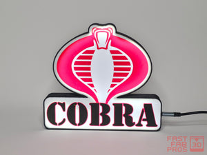 G.I. Joe Cobra LED Light Sign – Cobra Logo Desk Light, USB Powered Wall or Shelf Display, Retro Collectible Decor
